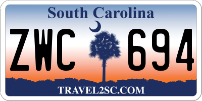 SC license plate ZWC694