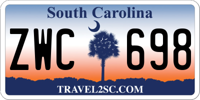SC license plate ZWC698