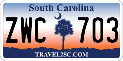 SC license plate ZWC703