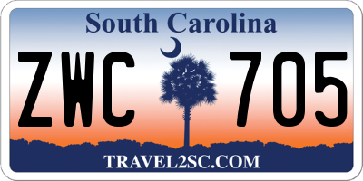 SC license plate ZWC705