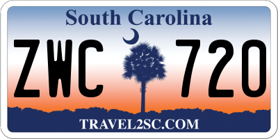 SC license plate ZWC720