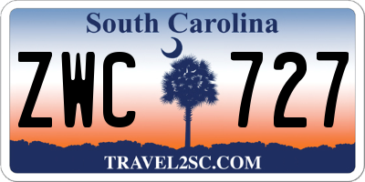 SC license plate ZWC727