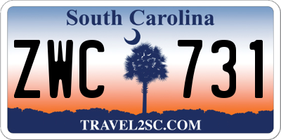SC license plate ZWC731