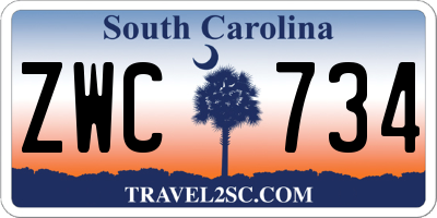 SC license plate ZWC734