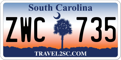 SC license plate ZWC735