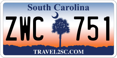 SC license plate ZWC751