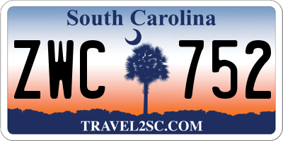 SC license plate ZWC752