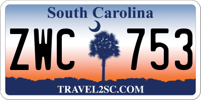 SC license plate ZWC753