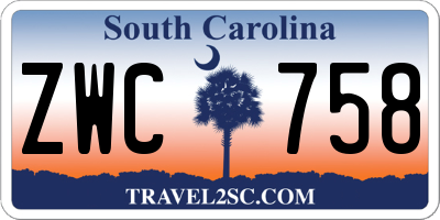 SC license plate ZWC758