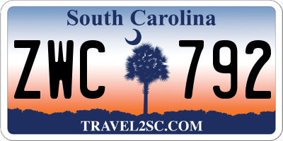 SC license plate ZWC792
