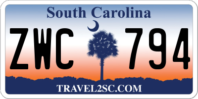 SC license plate ZWC794