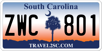 SC license plate ZWC801