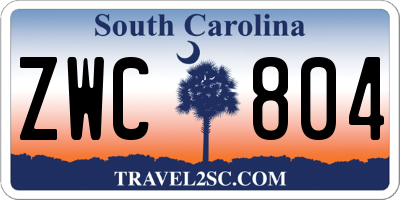 SC license plate ZWC804