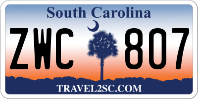 SC license plate ZWC807