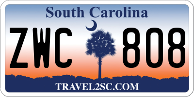 SC license plate ZWC808