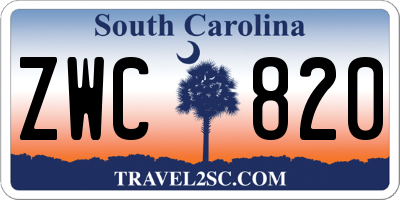 SC license plate ZWC820