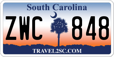 SC license plate ZWC848
