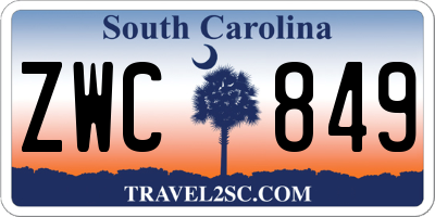 SC license plate ZWC849