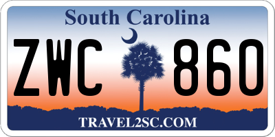 SC license plate ZWC860