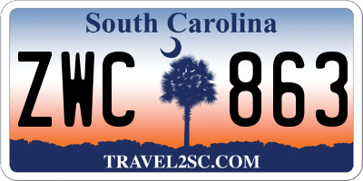 SC license plate ZWC863