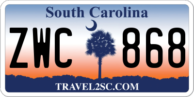 SC license plate ZWC868