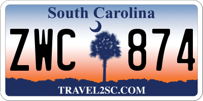 SC license plate ZWC874