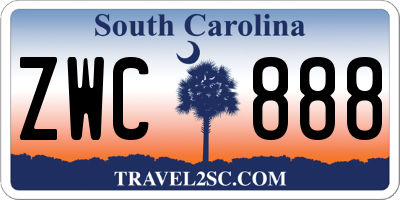 SC license plate ZWC888