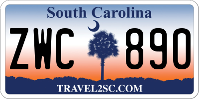 SC license plate ZWC890