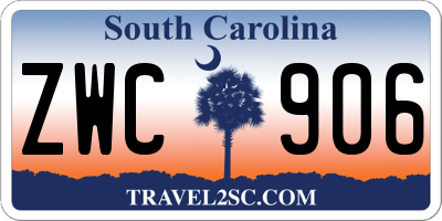 SC license plate ZWC906