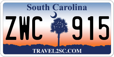 SC license plate ZWC915