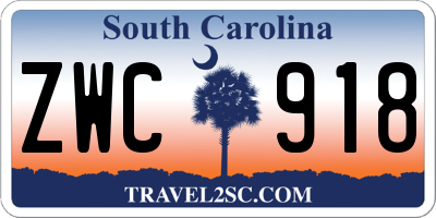 SC license plate ZWC918