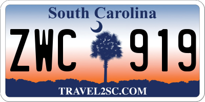 SC license plate ZWC919