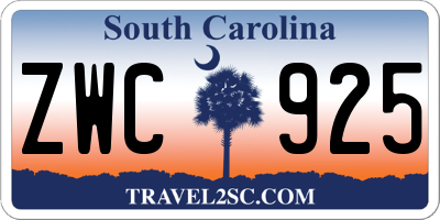 SC license plate ZWC925