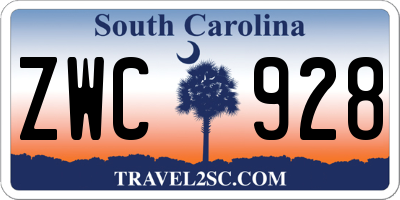 SC license plate ZWC928