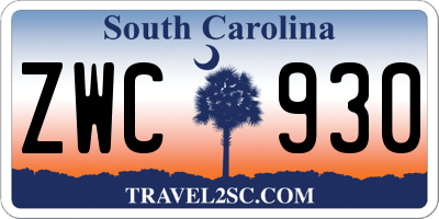 SC license plate ZWC930