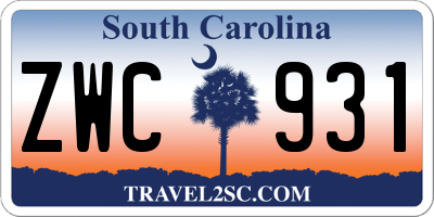 SC license plate ZWC931