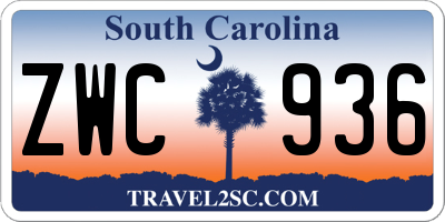 SC license plate ZWC936