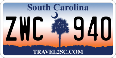 SC license plate ZWC940