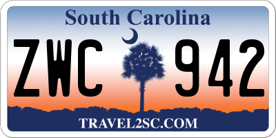 SC license plate ZWC942