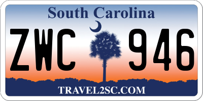 SC license plate ZWC946