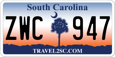 SC license plate ZWC947