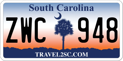 SC license plate ZWC948