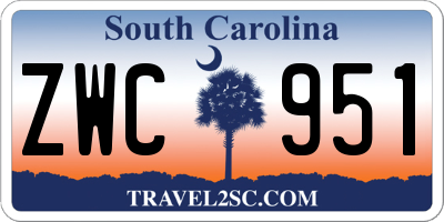 SC license plate ZWC951
