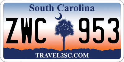 SC license plate ZWC953