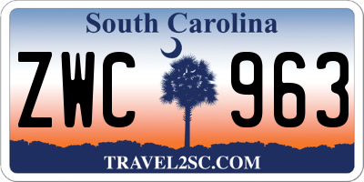 SC license plate ZWC963