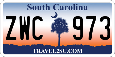 SC license plate ZWC973