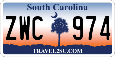 SC license plate ZWC974