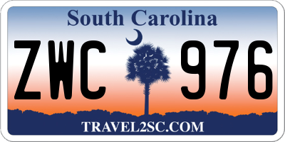 SC license plate ZWC976