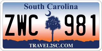 SC license plate ZWC981