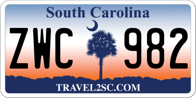 SC license plate ZWC982
